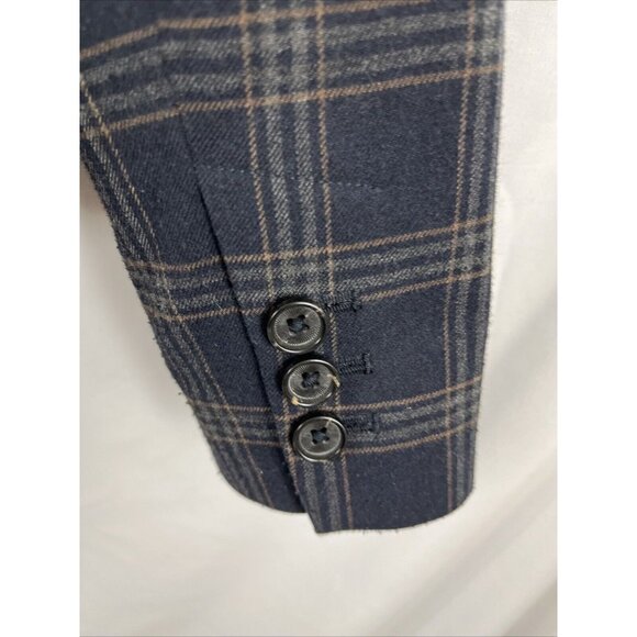 RW & Co. Blue and Grey Plaid Structured Blazer Women’s Size 8 - Picture 8 of 12